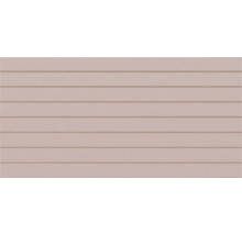 Wandtegel met horizontale lijnstructuur, mat, taupe.