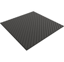 Vierkante antivibratiemat van rubber met een diagonaal geribbelde oppervlaktestructuur.
