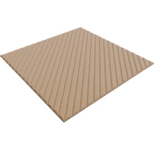 Vierkante plaat met diagonale groevenstructuur.