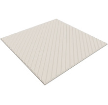 Vierkant wandpaneel met diagonale ribbelstructuur.