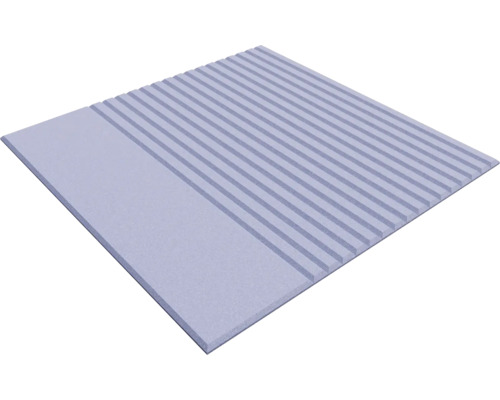 Isolatieplaat van geëxtrudeerd polystyreen met een geribbelde zijde voor betere hechting.