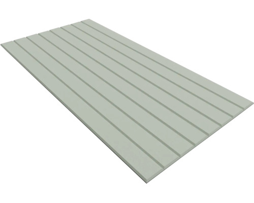 Wandpaneel of plafondpaneel met meerdere parallelle lengtegroeven voor een moderne wandbekleding.
