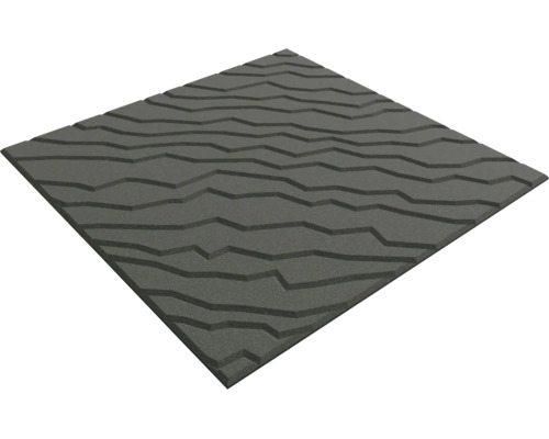 Vierkante terrasplaat in donkergrijs met een gestructureerd oppervlak in steenlook.