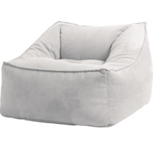 Zitzak in de vorm van een fauteuil van zachte ribstof.