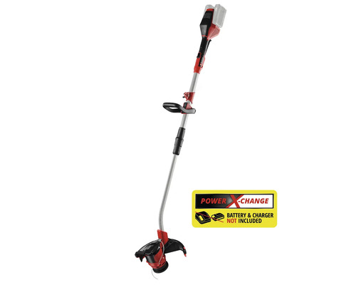 Einhell accu-grastrimmer met aluminium steel en verstelbare extra handgreep. Power X-Change systeem. Accu en lader niet inbegrepen.
