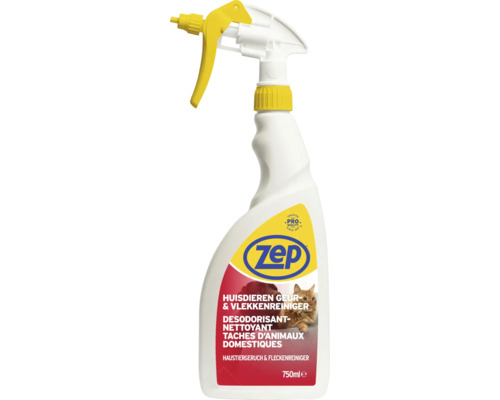 Zep huisdieren geur- en vlekkenreiniger in een 750 milliliter spuitfles.