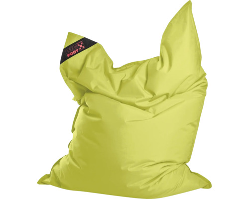 Zitzak in lichtgroen met Big Foot Logo.