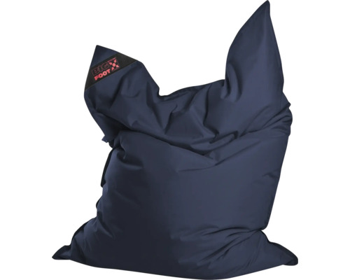 Donkerblauwe zitzak van het merk Big Foot voor binnen en buiten.