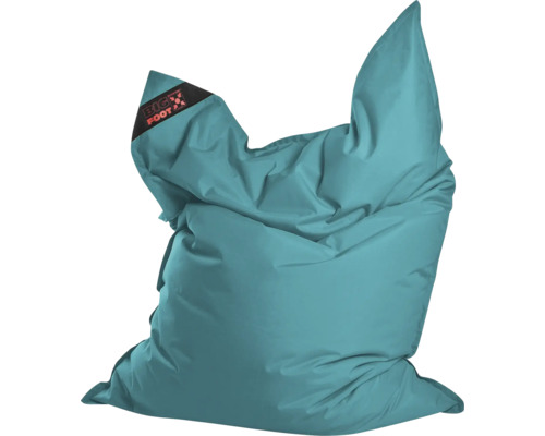 Grote zitzak in turquoise met Big Foot Logo.