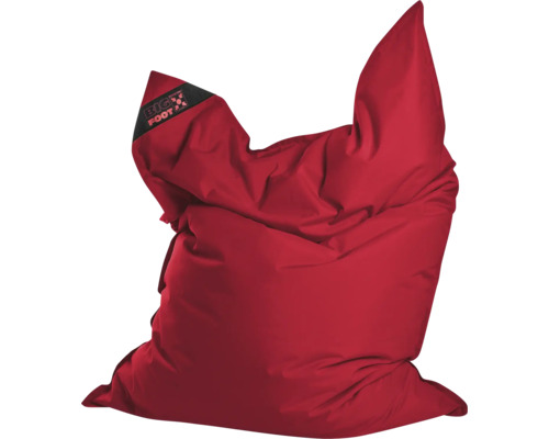Rode zitzak Big Foot van duurzaam polyester.