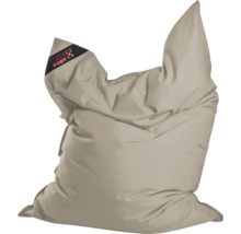 Beige zitzak van Big Foot gemaakt van duurzaam materiaal.