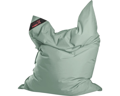 Grote groene zitzak van robuust materiaal met Big Foot Logo.