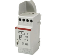 ABB beltransformator TS8/8 SWH, 230 Volt primaire spanning, 8 Volt secundaire spanning, 1 Ampère, voor DIN-rail montage, veiligheidskeurmerk, ABB Logo.