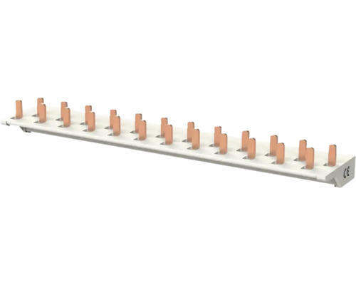 Driefasige geïsoleerde kamrail met koperen pennen voor installatieautomaten.