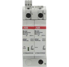 ABB overspanningsbeveiliging type 2 voor DIN-railmontage met geïntegreerde statusindicator.