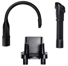 Stofzuiger accessoiresset met flexibele plintenzuigmond, 2-in-1 combinatiemondstuk en houder van kunststof.