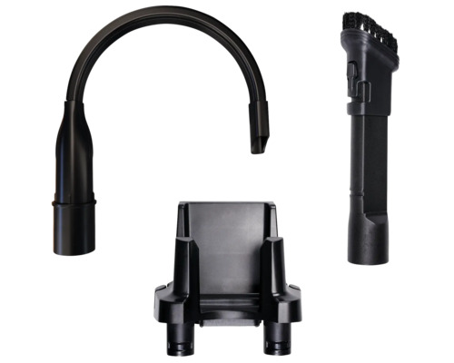 Stofzuiger accessoiresset met flexibele plintenzuigmond, 2-in-1 combinatiemondstuk en houder van kunststof.