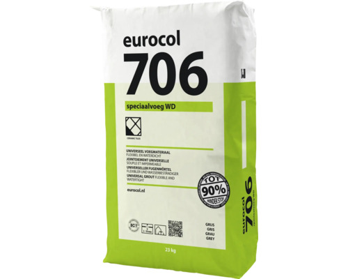 Eurocol 706 Speciaalvoeg WD grijze voegmortel 23 kg zak voor tegels