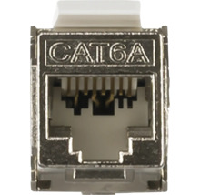 CAT 6A RJ45 Keystone-module afgeschermd van metaal voor netwerkverbindingen.