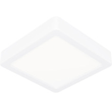Vierkante LED-plafondlamp met witte behuizing en matte afdekking.