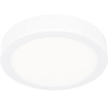 Ronde, platte LED-plafondlamp in het wit met een strak design.