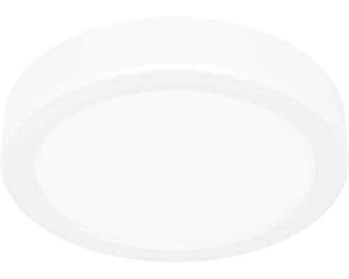 Ronde, platte LED-plafondlamp in het wit met een strak design.