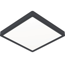 Vierkante LED-plafondlamp met zwart frame en wit diffusoroppervlak.