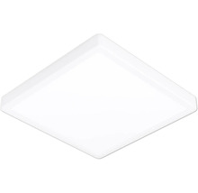 Vierkante LED-plafondlamp in het wit met een platte behuizing.