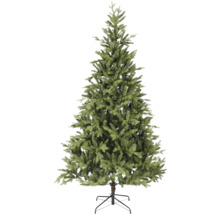 Kunstkerstboom met dichte takken en een metalen standaard.