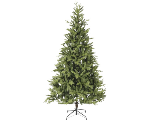 Kunstkerstboom met dichte takken en een metalen standaard.