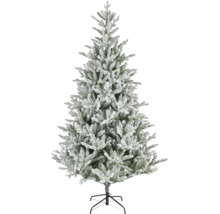 Kunstkerstboom, besneeuwd, met metalen standaard.