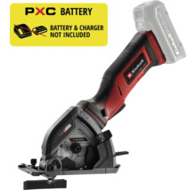 Einhell accu-mini-handcirkelzaag Power X-Change, compact apparaat met ergonomische handgreep, geleverd zonder accu en lader.