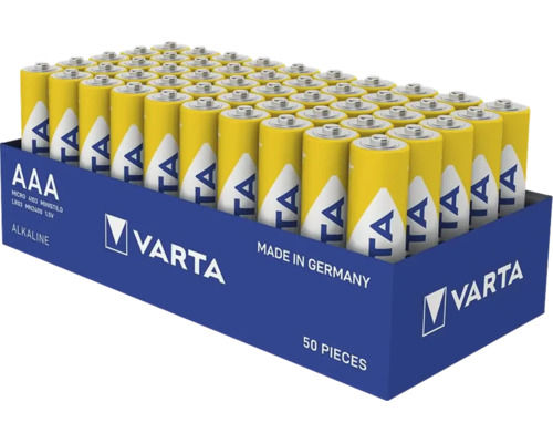 Varta alkaline batterijen AAA LR03 Micro 50 stuks geproduceerd in Duitsland.