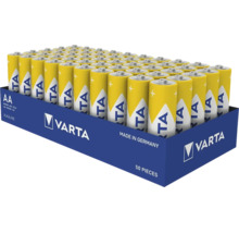 Varta AA Mignon alkaline batterijen, 50 stuks in een grootverpakking, gemaakt in Duitsland.