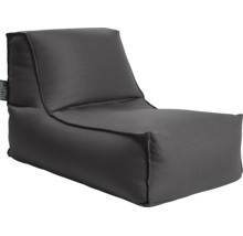 Moderne zitzak in L-vorm van robuuste stof met Sitting Point Logo.