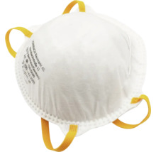 FFP1 fijnstofmasker met elastische hoofdbanden en neusklem van Hornbach Baumarkt AG.