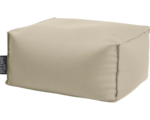 Rechthoekige poef van Sitting Point van beige textiel.