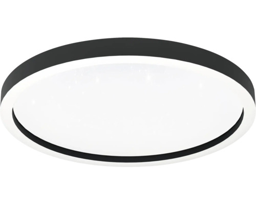 Ronde LED plafondlamp met zwarte rand en witte diffuser inclusief decoratief sterrenhemeleffect