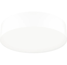 Witte, ronde kunststof afdekking voor plafondlampen.