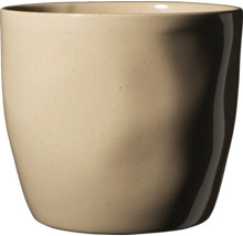 Ronde keramische plantenpot met gestructureerd oppervlak voor kamerplanten.