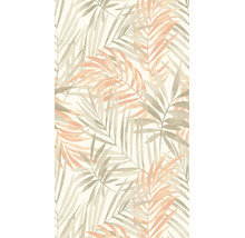 Behang met een botanisch palmbladpatroon in aquarel-stijl.