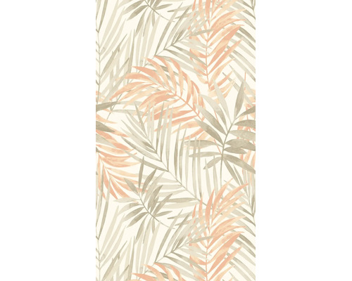Behang met een botanisch palmbladpatroon in aquarel-stijl.