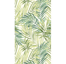 Behang met tropisch palmbladerenpatroon in aquarelstijl.