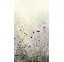 Fotobehang met een verfijnde bloemenzee van cosmosbloemen in een zachte, schilderachtige stijl.