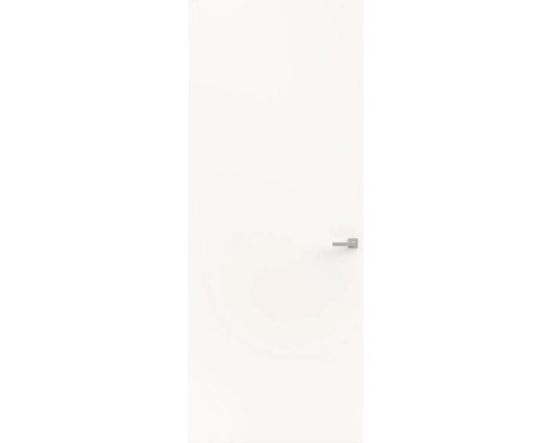 Witte binnendeur met glad oppervlak en moderne hoekige deurklink in metaallook.