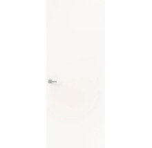 Witte, gladde binnendeur met moderne, zilverkleurige deurkruk.