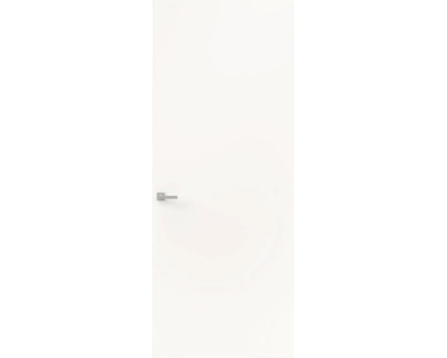 Witte, gladde binnendeur met moderne, zilverkleurige deurkruk.