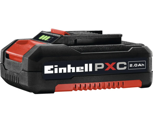 Einhell Power X-Change 2,0 ampère-uur accu met laadstatusindicatie.