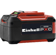 Einhell PXC accu met 5,2 ampère-uur capaciteit en laadstatusindicatie.