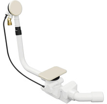 Afvoer- en overloopcombinatie voor baden met sifon, bowdenkabel en crème afdekking.